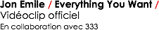 Jon Emile / Everything You Want / Vidéoclip officiel
En collaboration avec 333